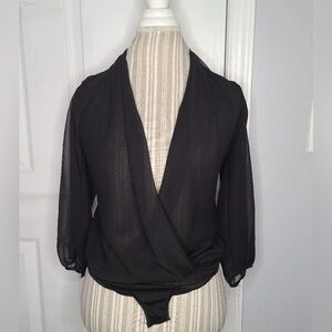 Black, sheer bodysuit